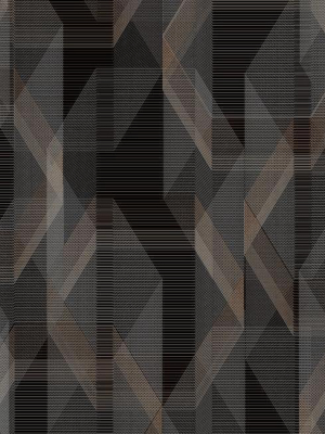 Debonair Geometric Peel & Stick Wallpaper In Black And Grey By Roommates For York Wallcoverings