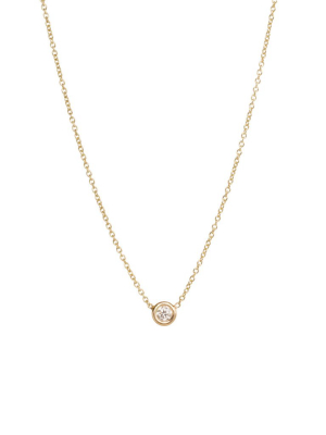 14k Single Floating Diamond Necklace