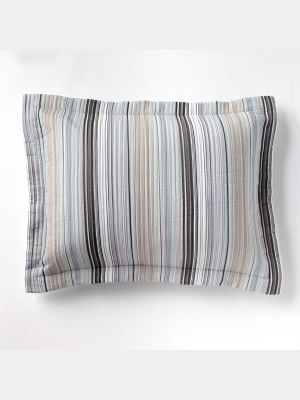 Lakeside Retro Striped Pillow Sham For Bedrooms, Furniture, And Around The Home