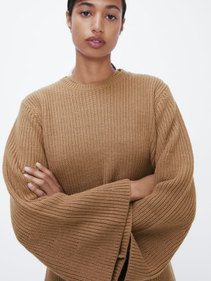 Wide Sleeve Knit Sweater