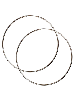 Sterling Silver Endless Hoop Earring - Silver