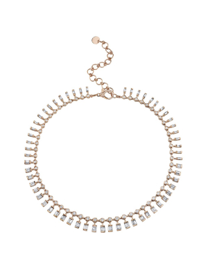 Dot Dash Diamond Necklace - Rose Gold