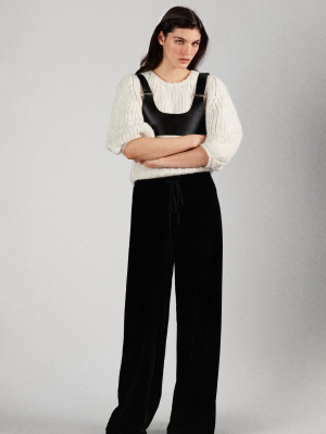 Wide Leg Velvet Pants