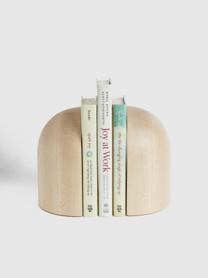 Hand-turned Arched Maple Bookends