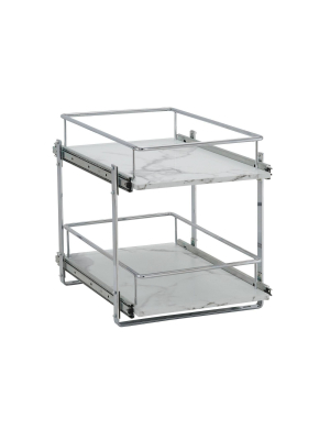 Household Essentials 14.5" Dual Slide Extended Cabinet Organizer Silver