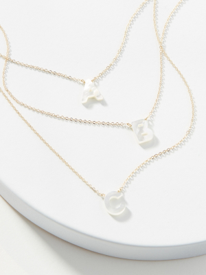 Kozakh Pearl Monogram Necklace