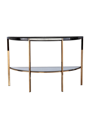 Lenaedo Demilune Console Table Black/white/gold - Aiden Lane