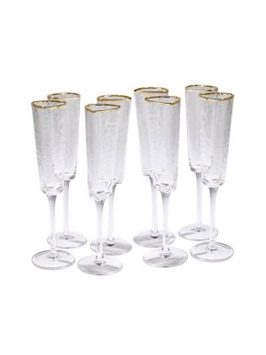 Hammered Champagne Glasses Set Of 8