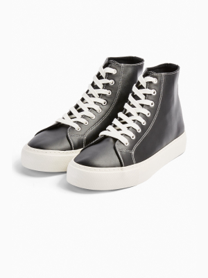 Black Chunky Steep Hi-top Sneakers