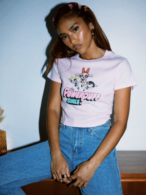 Powerpuff Jump For Joy Cropped Tee Pink