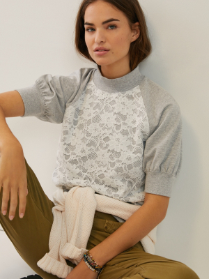 Greta Lace Sweatshirt Top