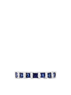 Effy Royale Bleu 14k White Gold Sapphire And Diamond Ring, 0.95 Tcw