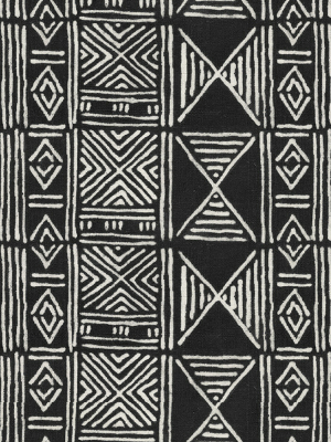 Black Classic Mud Cloth - Wallpaper