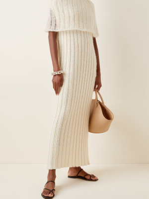 Layered Wool Maxi Turtleneck Sweater Dress