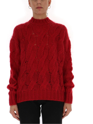 Prada Cable-knit Crewneck Sweater