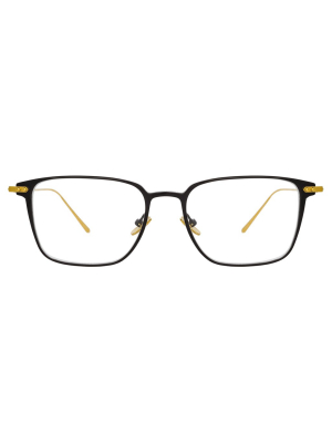 Willis Rectangular Optical Frame In Black And Yellow Gold