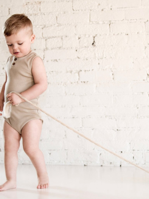 Organic Vintage Bodysuit S/l - Oatmeal