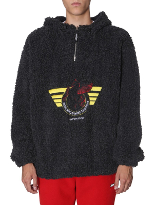 Msgm Oversize Shearing Hooded Fleece Jumper