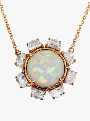 Opal & Sapphire Pendant Necklace