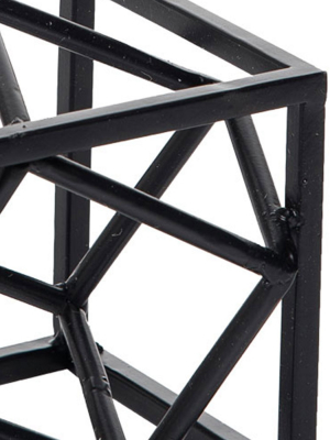 Black Modern Cube Metal Decorative Sculpture - Foreside Home & Garden