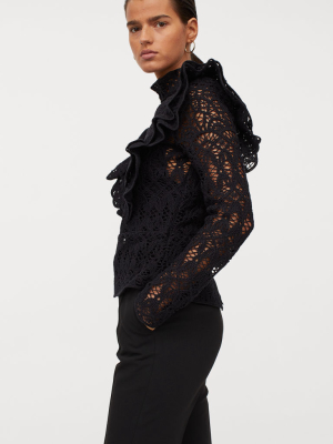 Flounced Lace Blouse