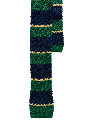 Striped Knit Silk Tie