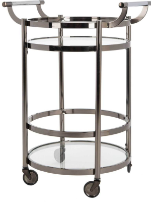 Simon 2 Tier Round Bar Cart Gun Metal