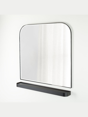 Edge Gunmetal Arch Wall Mirror And Shelf Set