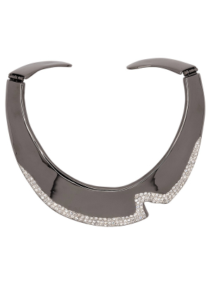 Gunmetal Two Tone Bib Necklace