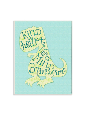 Kind Heart Dinosaur Silhouette Wall Plaque Art (10"x15"x0.5") - Stupell Industries