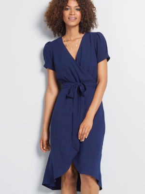 Poetic Presence Faux-wrap Dress