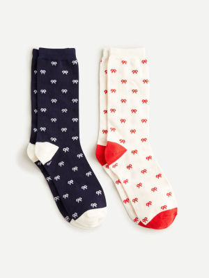 Trouser Socks Two-pack In Bow Print