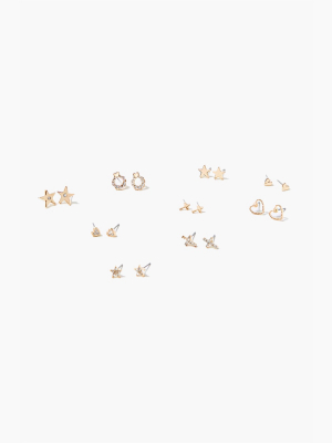 Star Charm Stud Earring Set