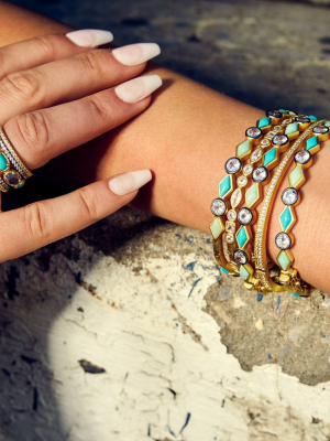 Touch Of Turquoise 5-stack Ring