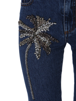 Msgm Embellished Straight Leg Jeans