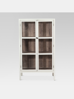 56.2" Hadley Library Cabinet With Glass Shell White - Threshold™