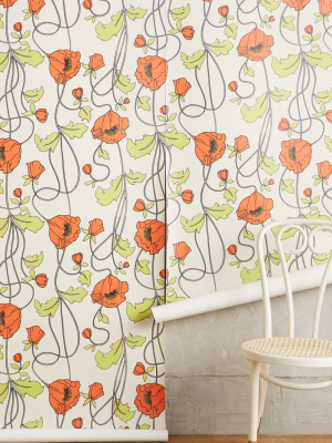 Draping Poppies Wallpaper