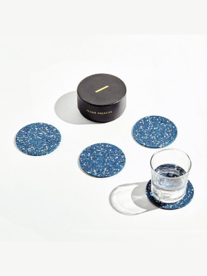 Slash Objects Recycled Round Rubber Coasters In Royal