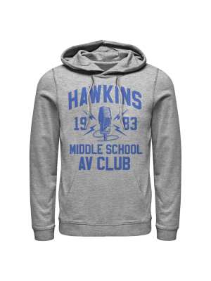 Men's Stranger Things Hawkins Av Club 1983 Pull Over Hoodie