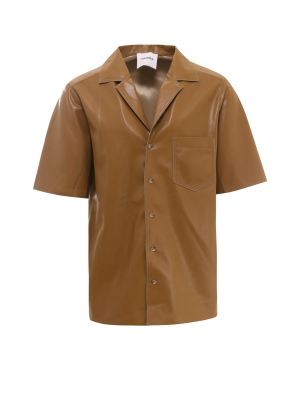 Nanushka Faux Leather Short Sleeve Shirt