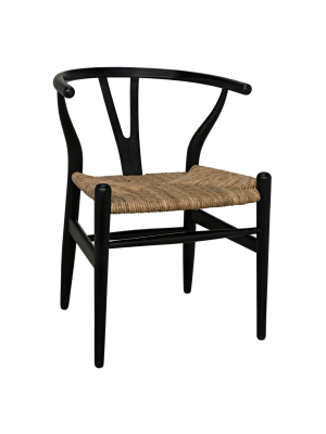 Noir Zola Chair With Rush Seat