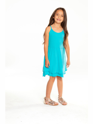 Girls Baby Rib Flouncy Cami Mini Dress