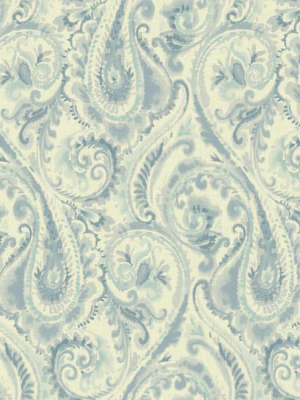 Lyrical Paisley Wallpaper In Blue And White Design By Candice Olson For York Wallcoverings