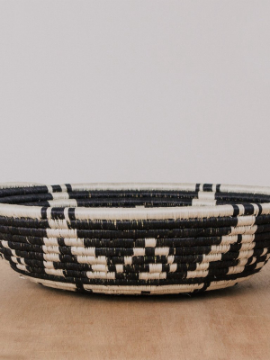 Handwoven Baskets By Blu Jumbo Black + White Intore Basket