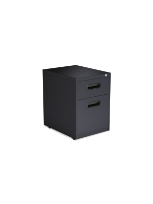 Alera Two-drawer Metal Pedestal File, 14 7/8w X 19 1/8d X 21 3/4h, Charcoal Pabfch