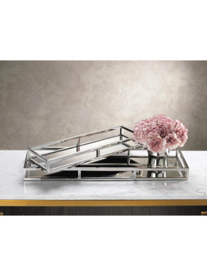 Rectangular Narrow Mirrored Tray