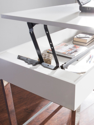 Brecht Adjustable Height Sit Stand Desk White - Aiden Lane