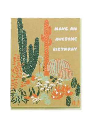 Cacti Vignette Awesome Birthday