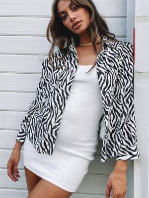 Wild At Heart Printed Shirt Zebra