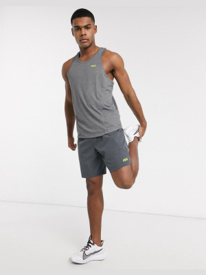Asos 4505 Icon Training Tank With Racer Back And Quick Dry In Gray Marl